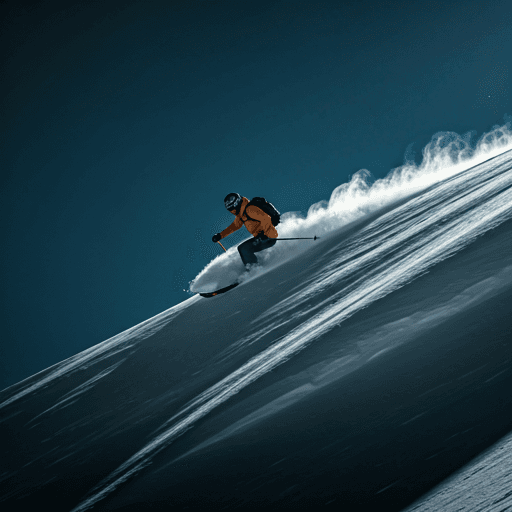 Skier on a mountain peak